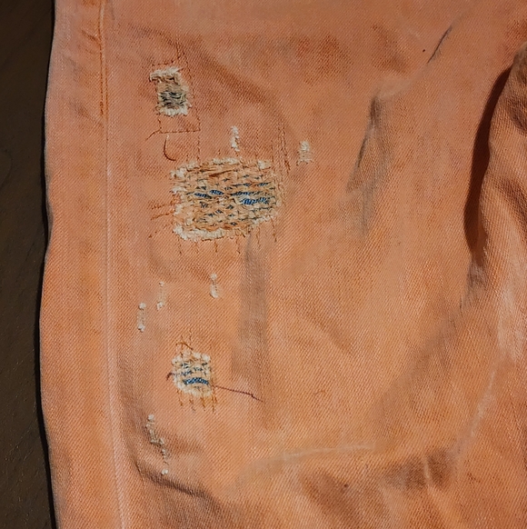 Denim & Supply Ralph Lauren Orange Distressed Slim Jeans - Picture 6 of 13